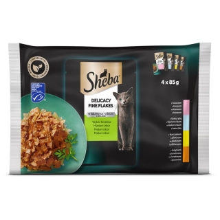 SHEBA DELICACY LOSOS,BELA RIBA,PILE, ĆURKA 4x85g