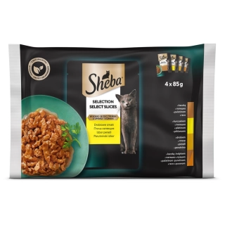 SHEBA SELECTION PILE,ŽIVINA,PATKA,ĆURKA 4x85g